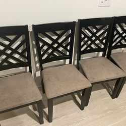 Set of 4 Brown Chairs