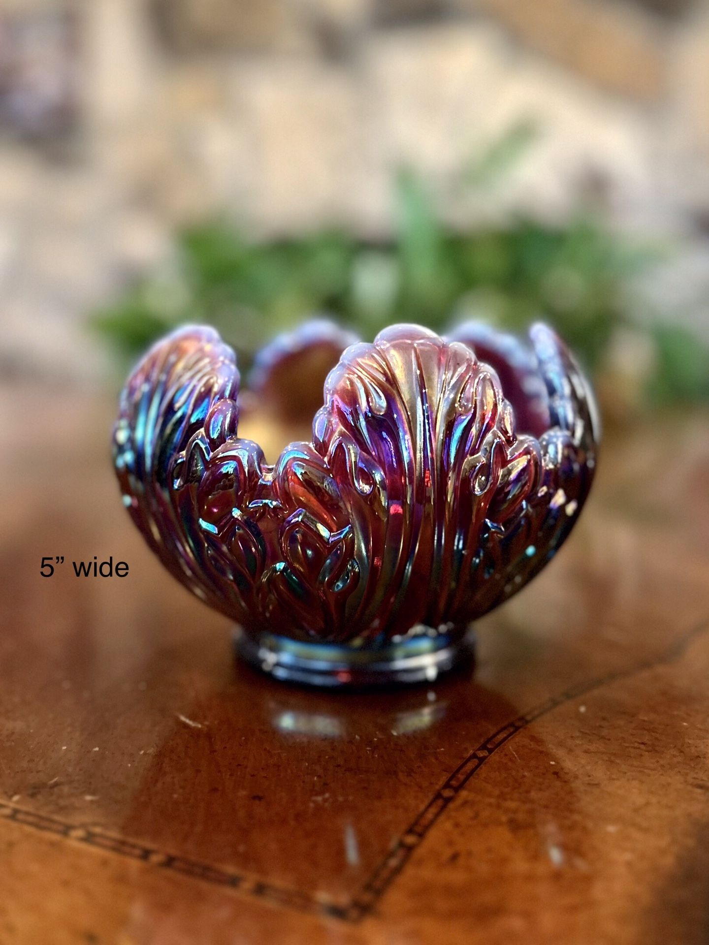 Vintage Fenton Carnival Glass Candle Holder