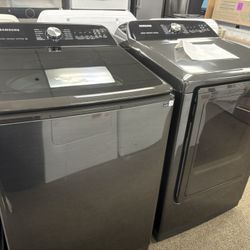 Samsung Smart Top/Front Load Washer & Dryer Set (Black) | ($0 Down) | Warranty Included