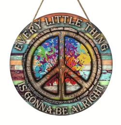 Peace and love wood sign: Art deco gift for all!