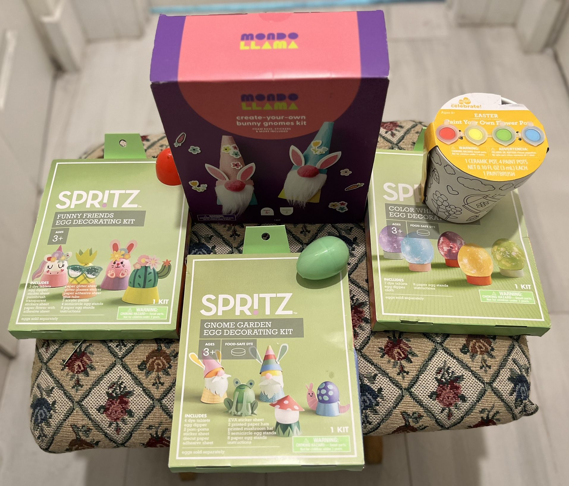 Decorating Kit 3 , Gnomes Kit, 1,ceramic Pot With 4 Paint