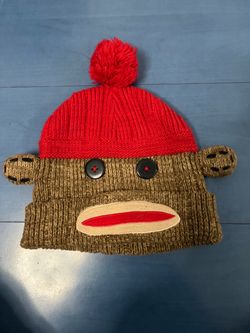 Sock Monkey Knit Beanie Hat