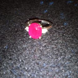 925 silver ring (Size 7 ruby red)