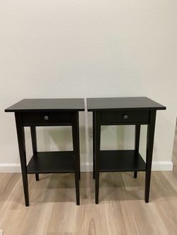 Set of 2 IKEA HEMNES Nightstands – Black-Brown