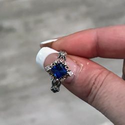 Sterling Silver Sapphire Ring
