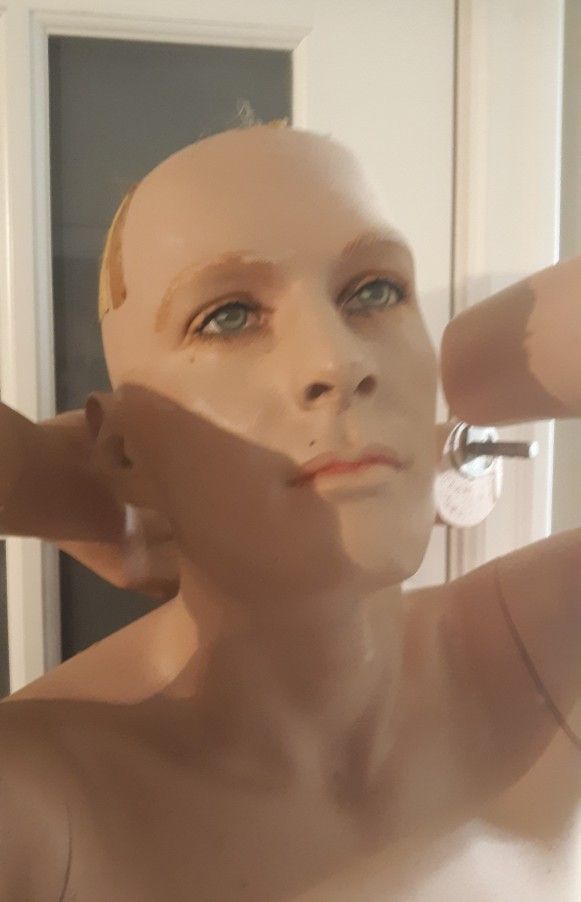 1970s Department Store Male Mannequin And Glass Stand