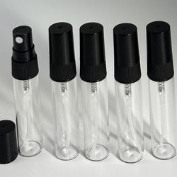 5ml Empty Perfume Refillable Portable Fragrance Glass Spray Bottles - 5pcs, Black