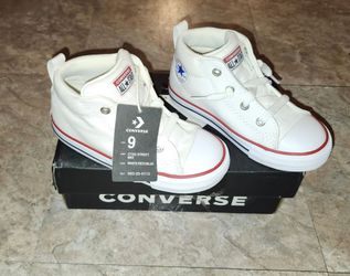Converse mid white /red shoes new 9c firm price