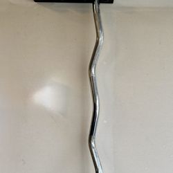 Curl Bar With 50 Lbs In Plates And Clips 
