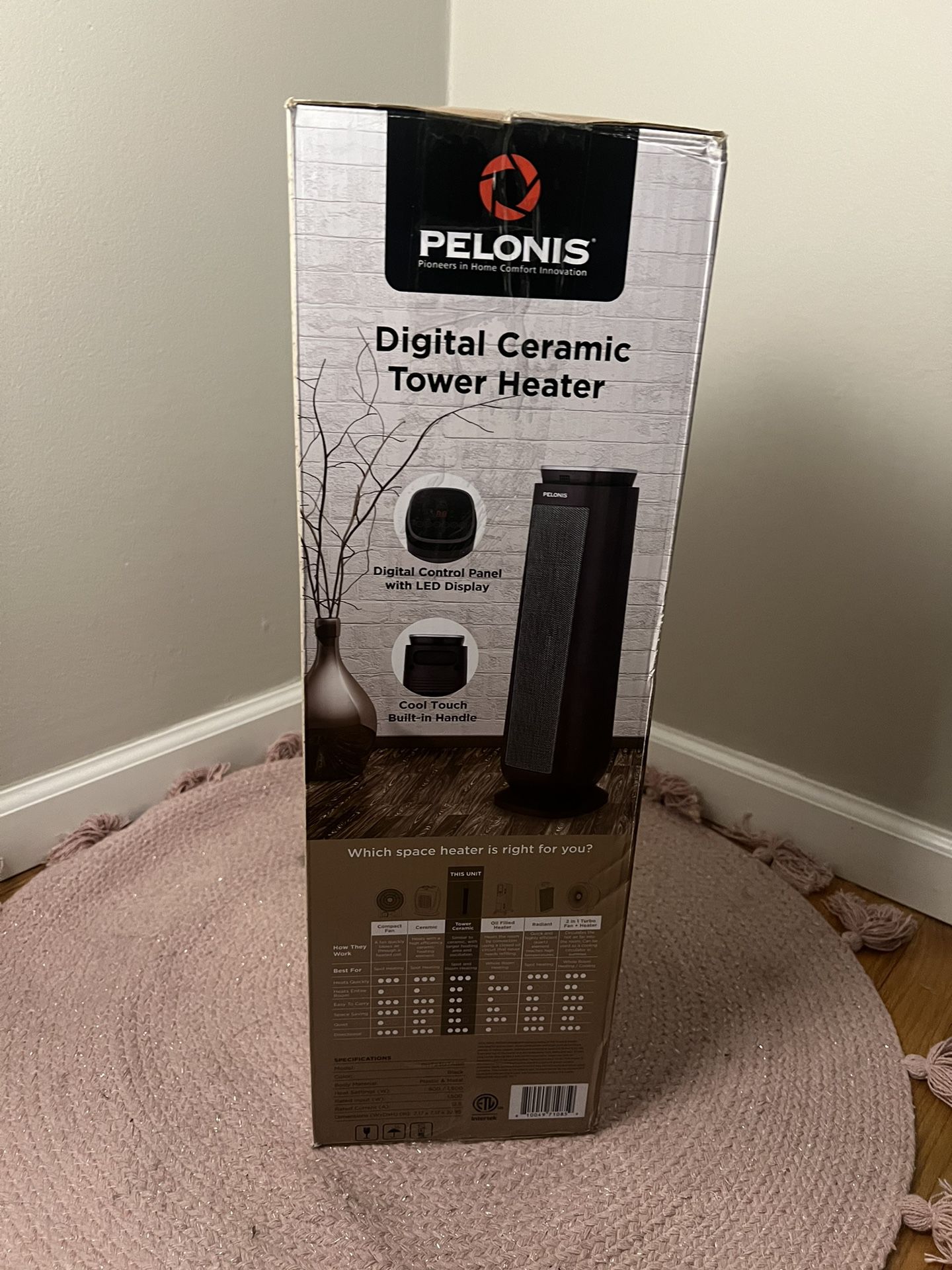 Pelonis 23 in. Digital Tower Ceramic Heater