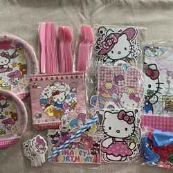 Hello Kitty And Friends Birthday Party Supplies, Includes a 5x3 ft Backdrop