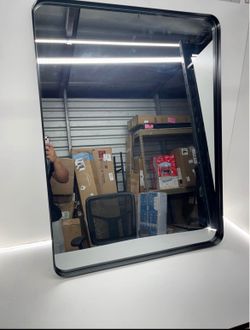Black Metal Framed Bathroom Mirror