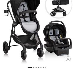 Evenflo Pivot Stroller, Bassinet, Carseat Set 