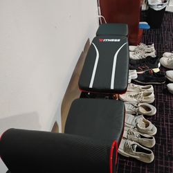 Black, Red And White Exercise Bench