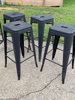 Black metal stools