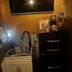 Industrial Sink With Cabinet Storage And Universal 