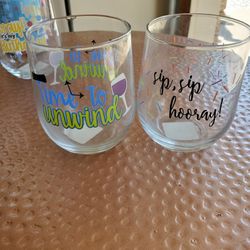 Stemless Wine Glasses, New