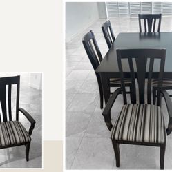 Wood Dining Table With 6 Dining Chairs 