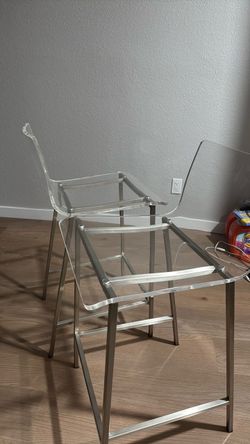 CB2 High End Acrylic Bar Stool Chairs 2