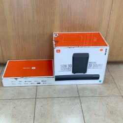 JBL BAR 500 DOLBY ATMOS AND MULTIBEAM SURROUND SOUND 10” WIRELESS SUBWOOFER.