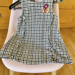 Gymboree 2T print jumper dress. Back zipper closure. Short sleeves. 