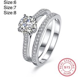 Real 925 Sterling Silver Ring Size:6,7,8