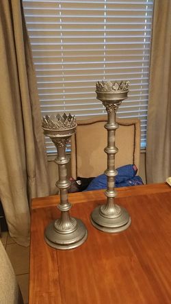 SILVER HEAVY CANDLE HOLDERS