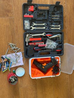 Tool Box And electricDrill with Alen keys all sizes and working batteries