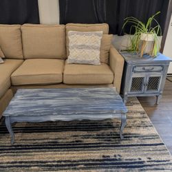 Distressed Coffee Table And Side Table