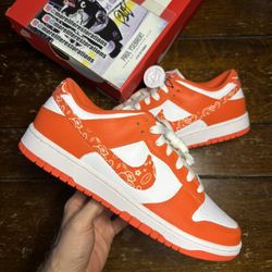Size 11.5 W- Nike Dunk Low Orange Paisley Mens 10 