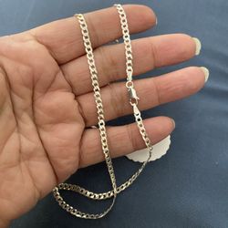 Real 925 Sterling Silver Chain Necklace 24 In 