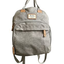 Ruvalino  Gray with Brown Accents Backpack Diaper Bag