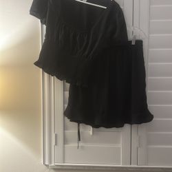 Crop Top And Mini Skirt Set 