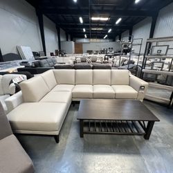 Genuine Leather Sectional