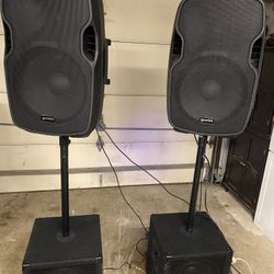Gemini As 1500blu Powered Speakers And Subwoofers Poles Cables And Power Cords 