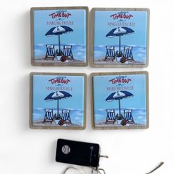 Calling a Timeout in Margaritaville Dodgers Coasters Set Of 4 Drink Coasters NWT