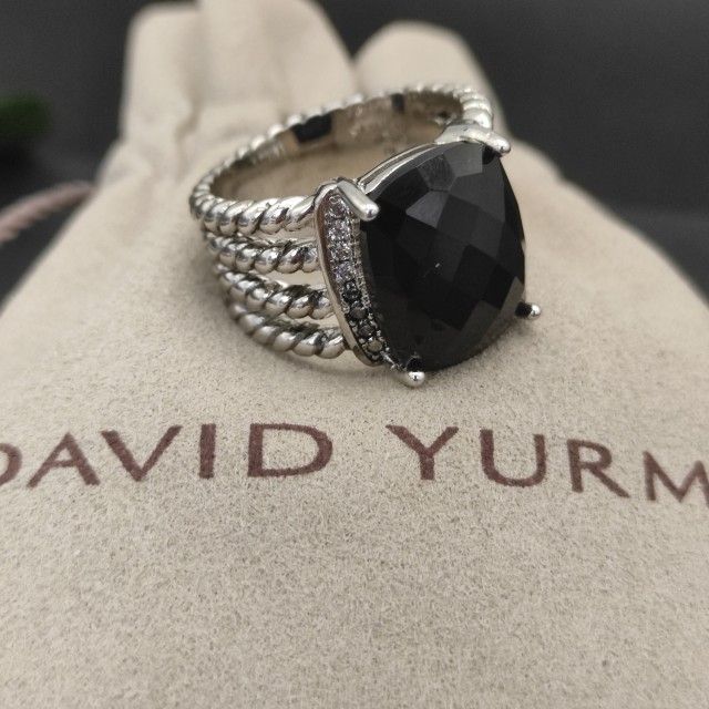 David Yurman Large Pave Diamond Ring Black Diamond 8
