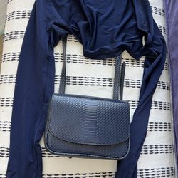 banana republic leather bag and matching bolero