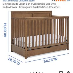 Brand new walnut crib