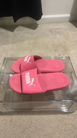 Girls Puma slides pink size 5