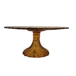 Imperial Glass Daisy & Button Amber Glass Cake Stand