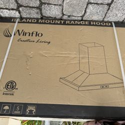 Winflo Island Mount Range Hood Stainless Steel Kitchen Vent Hood – New in Box