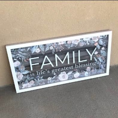 NEW Family is Life’s Greatest Blessing Farmhouse Sign Wall Art