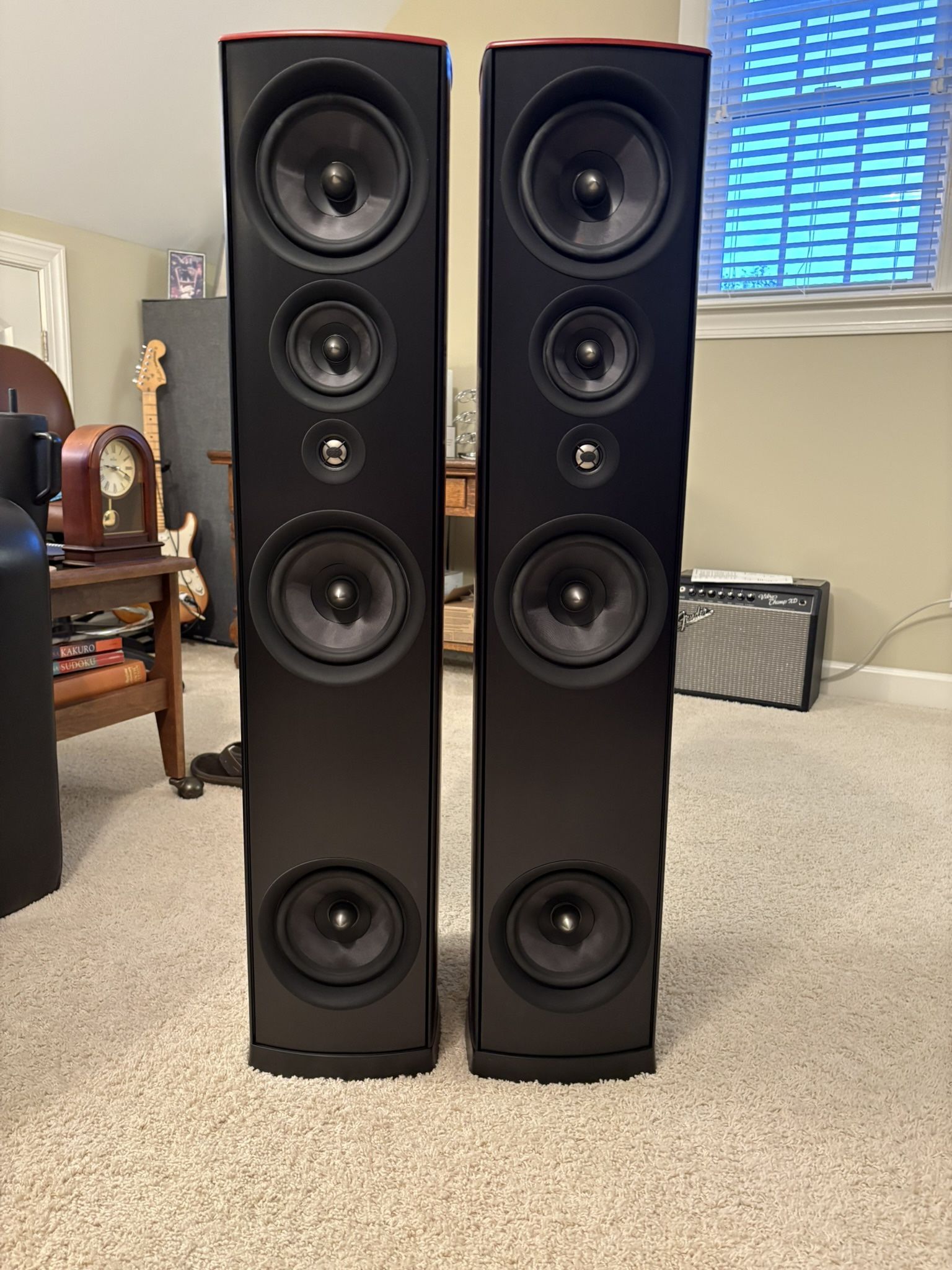 PSB Synchrony One Stereo Speakers, Dark Cherry, Immaculate 