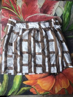 Banana Republic Linen Cotton Skirt Brown White Size 8