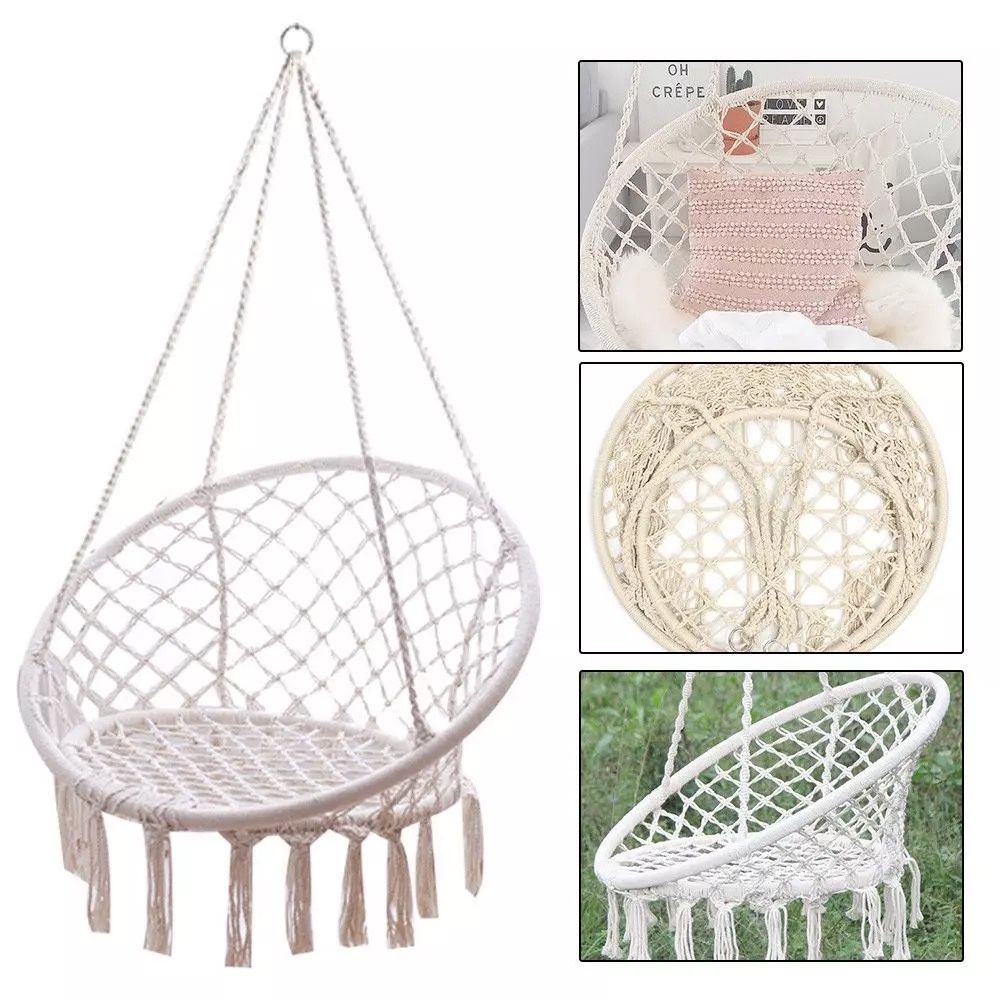 NEW ROPE ROUND SWING CHAIR WITH HANGING ACCESSORIES