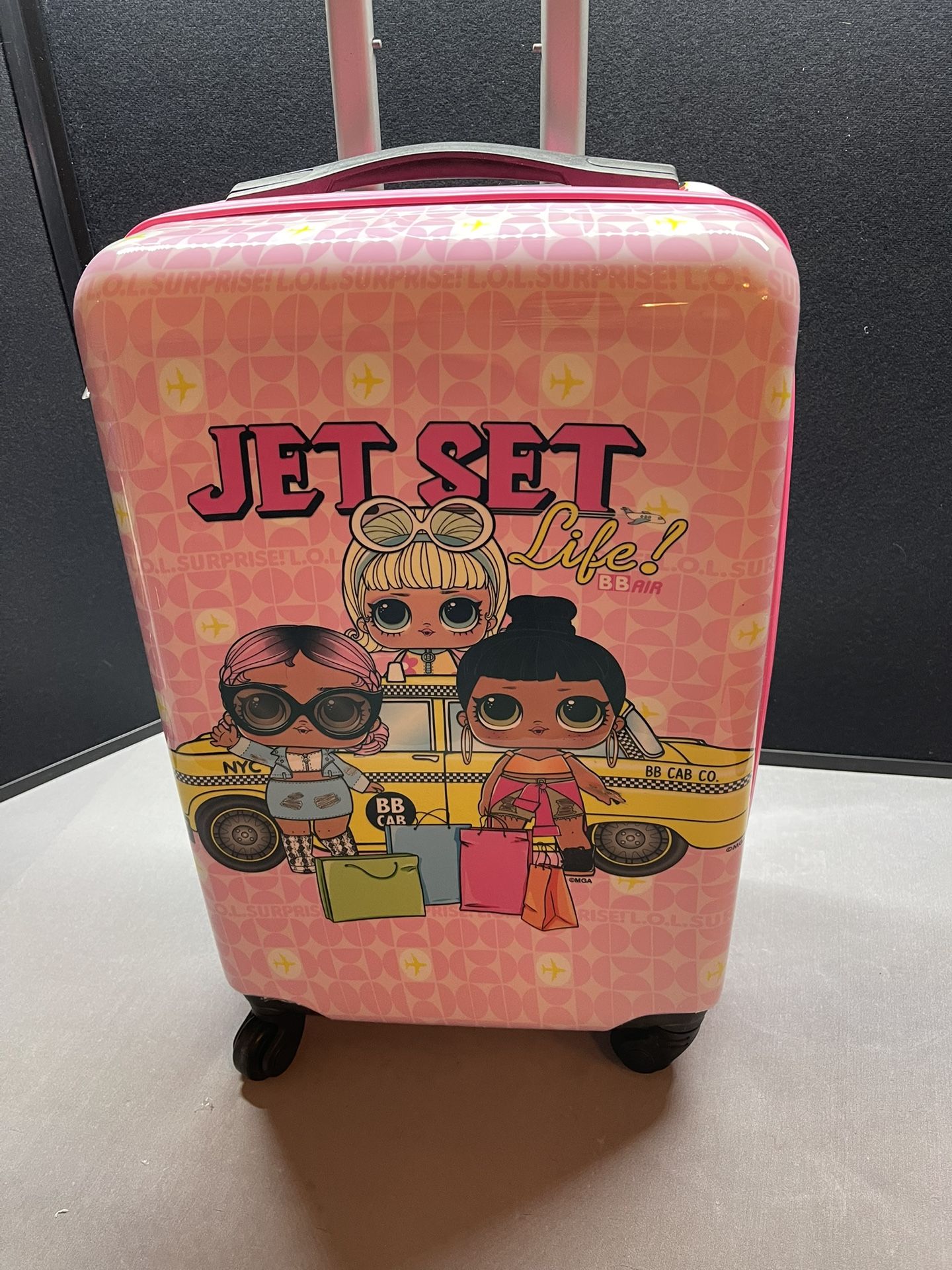 L.O.L. Surprise! Jet Set Hardside Spinner Luggage for kids.
