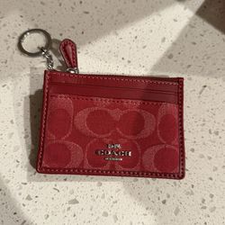 Red Coach Demin Card Holder