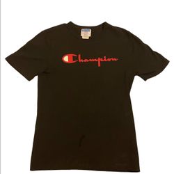 Champion Shirt Men's X-SmallBlack Spell Out Short Sleeve Crew Neck