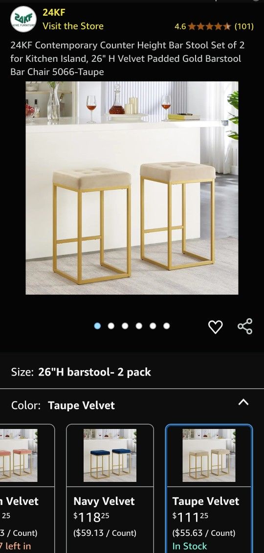 24KF Contemporary Counter Height Stools Set